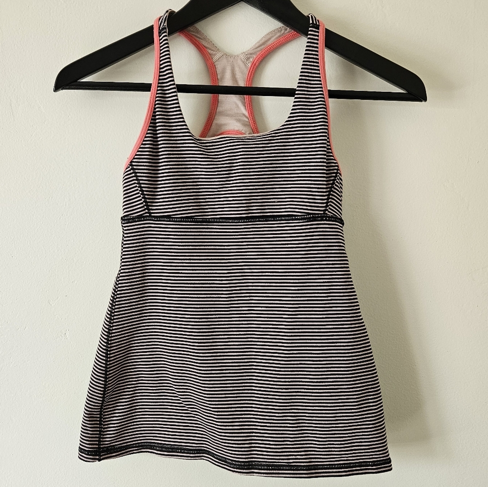 Lululemon Athletica Pink and Blue Fitted Racerback Tank Top